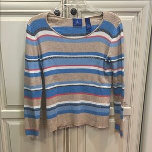 J. Jill Multicolor Striped Crew Neck Sweater